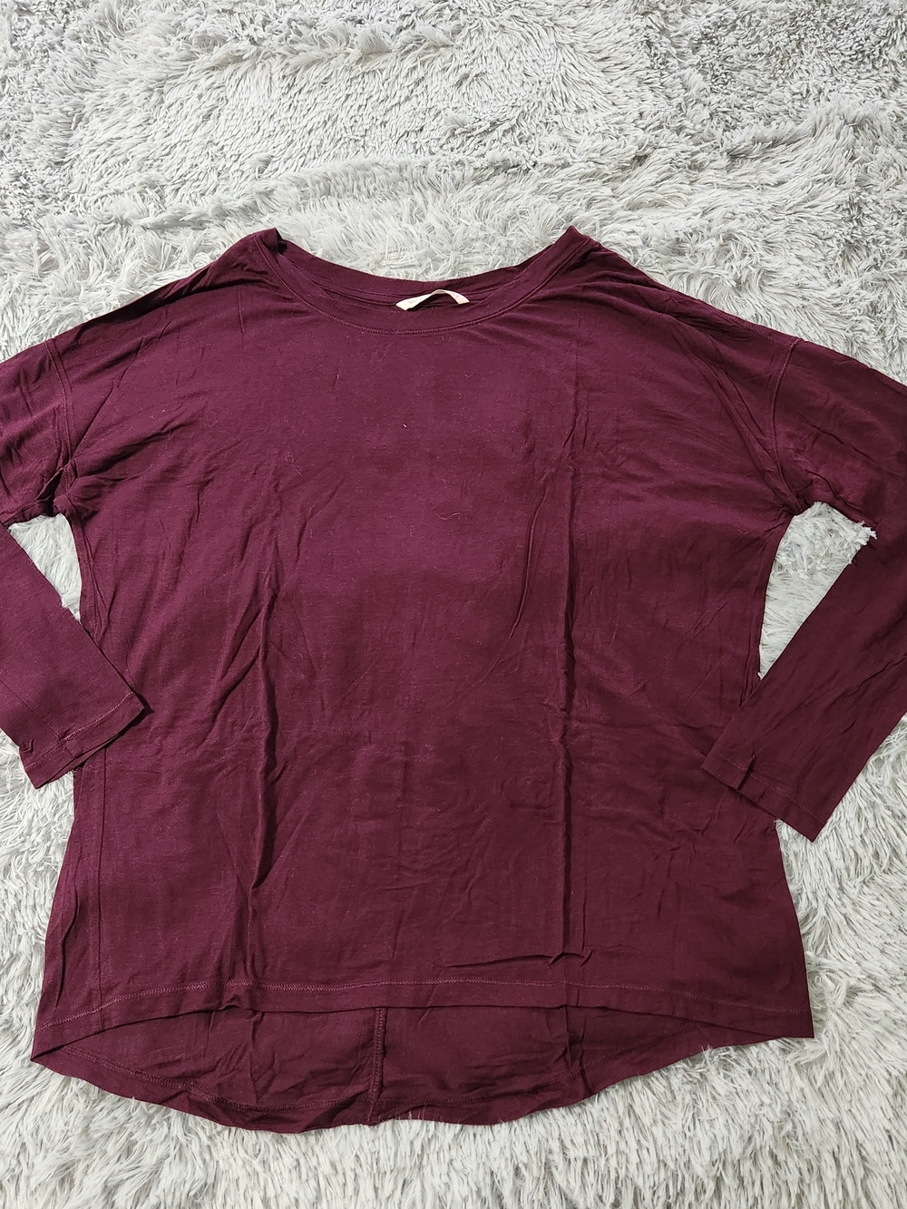 Victoria's Secret Burgundy Long Sleeve Crewneck Top